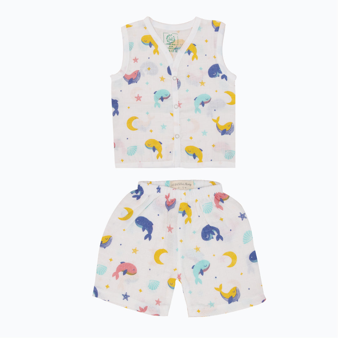 Whale Star - Muslin Jabla and Shorts
