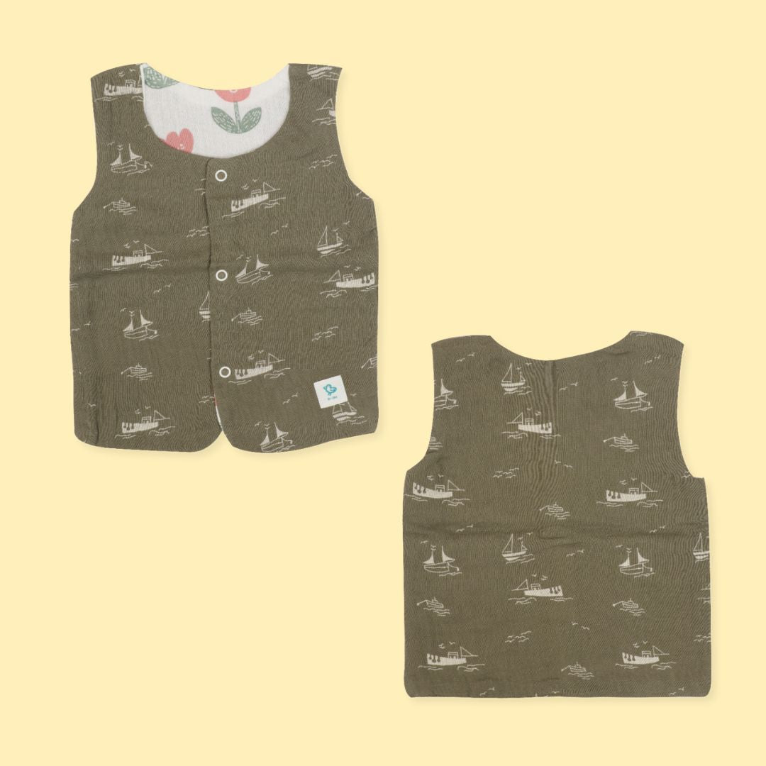 Captain Tulip - Reversible Muslin Jabla (Pack of 1)