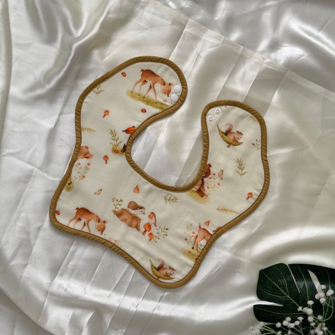 Galactic Zoo - Muslin Bib ( 6 - 12 Months )