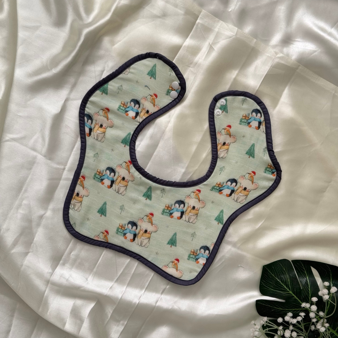 Galactic Zoo - Muslin Bib ( 6 - 12 Months )