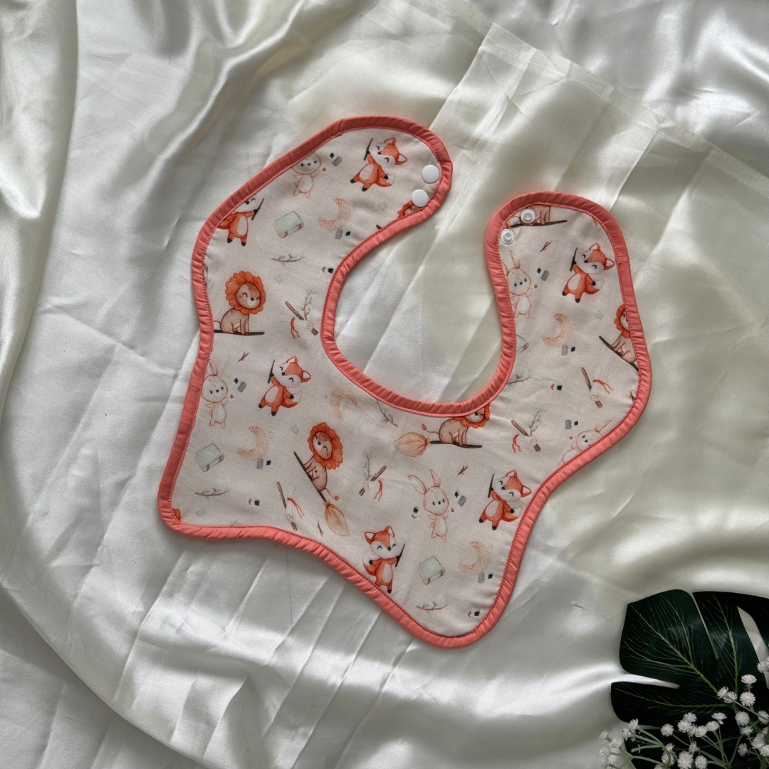 Galactic Zoo - Muslin Bib ( 6 - 12 Months )