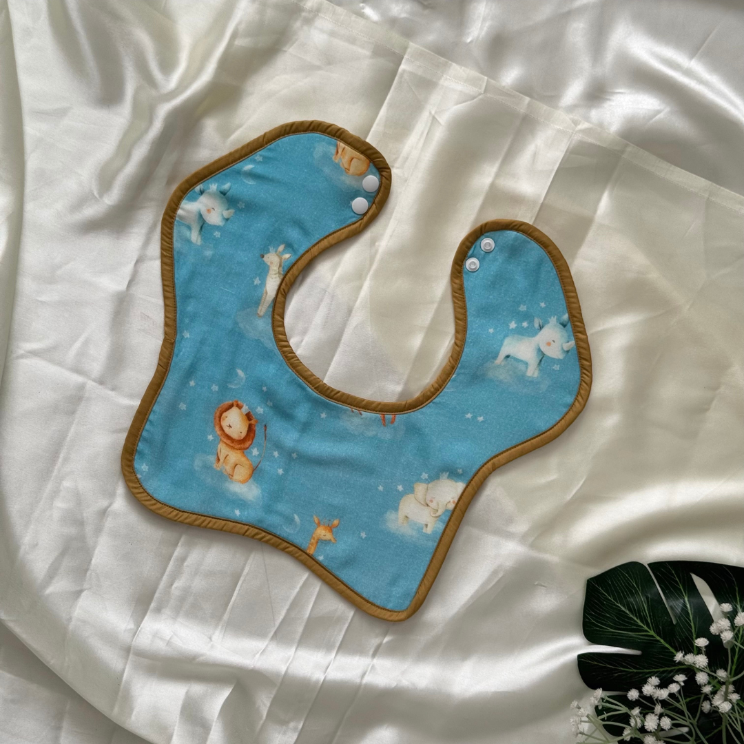 Galactic Zoo - Muslin Bib ( 6 - 12 Months )