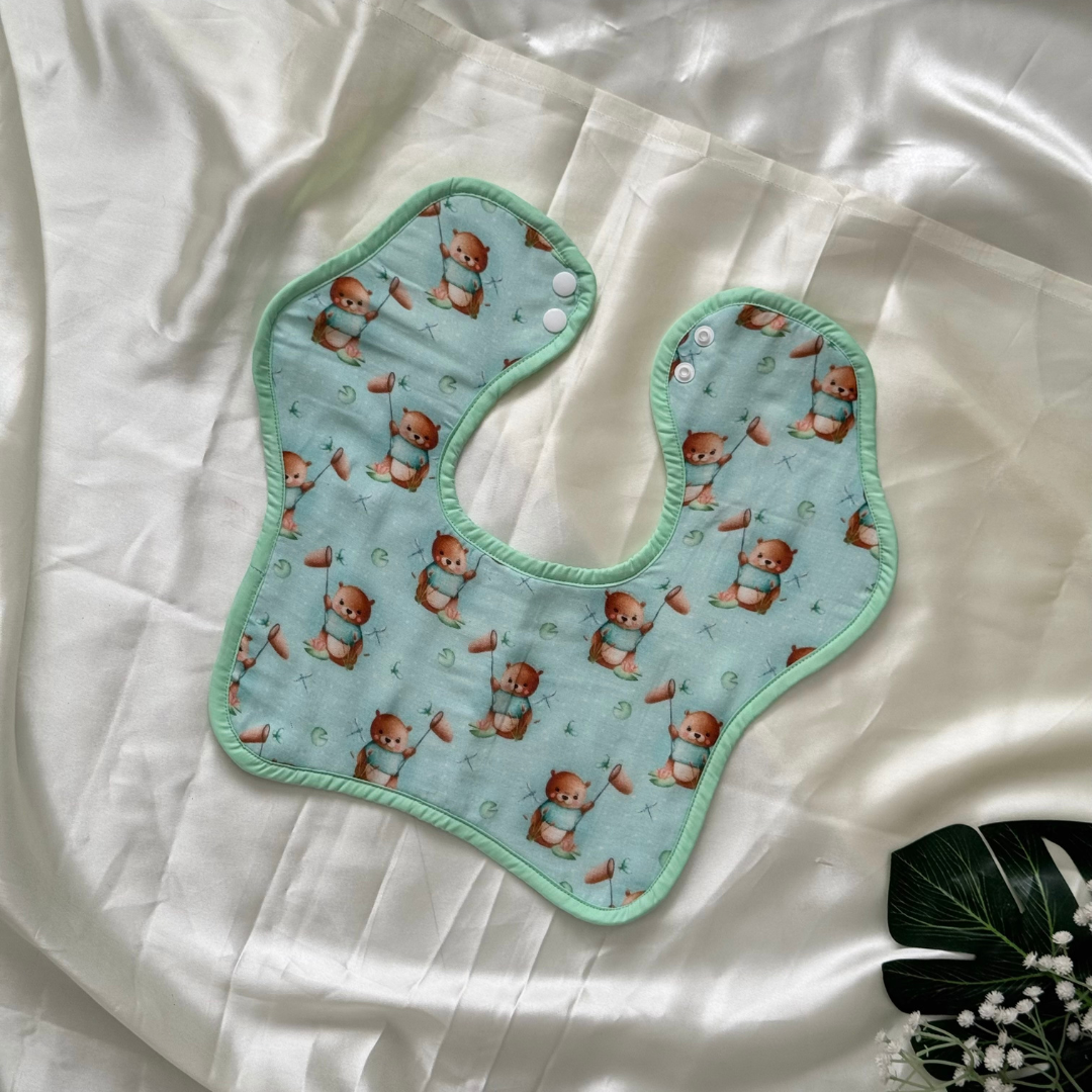 Galactic Zoo - Muslin Bib ( 6 - 12 Months )