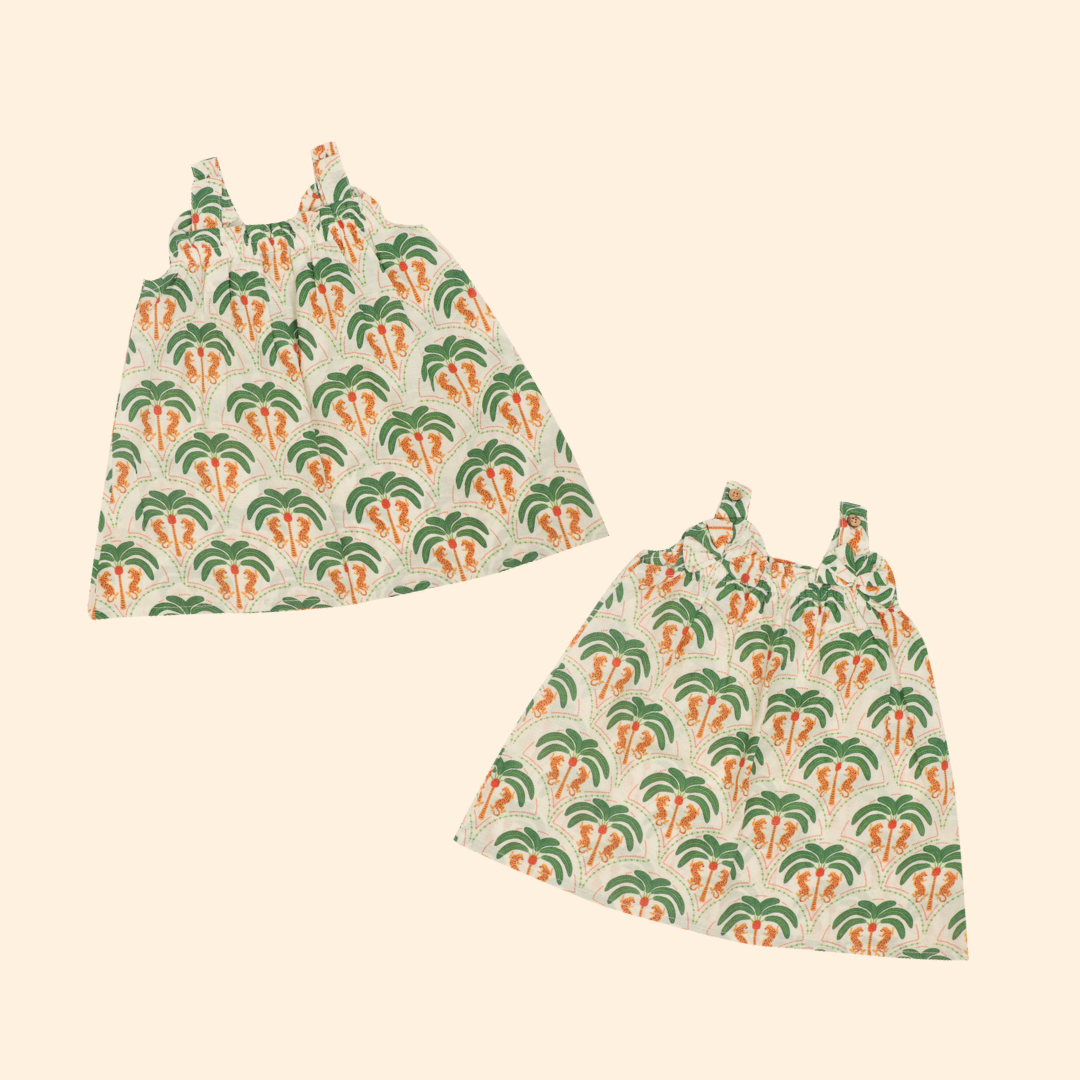 Breezicano - Mulmul Cotton Sleeveless Bow Frock Pack of 2