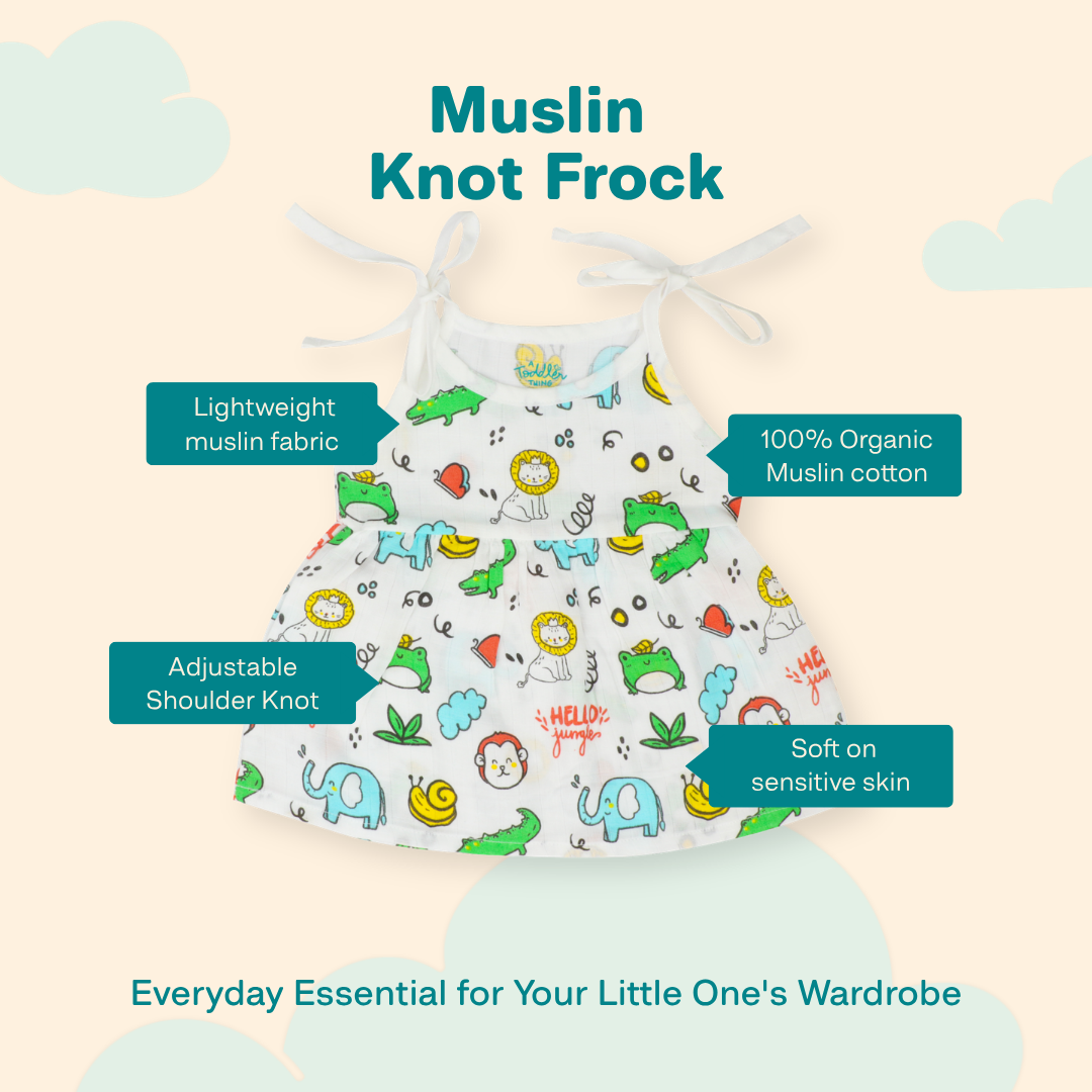 Rainbow Days - Muslin Knot Frock - Pack of 2