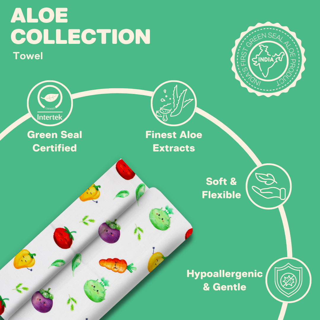 Veggie Delight - Organic Muslin Aloe Vera Burp Cloth