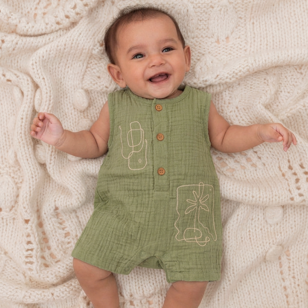 Palm Mist - Crinkled Muslin Jumpsuit