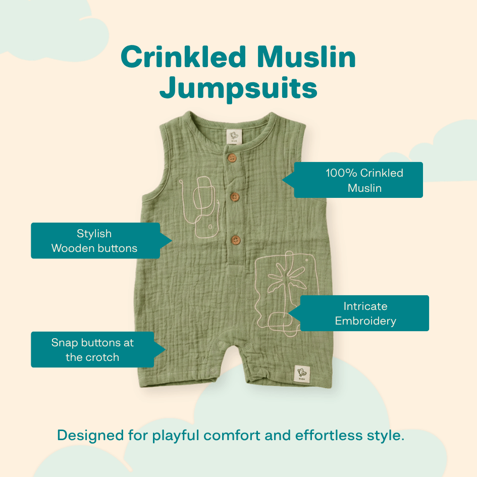 Palm Mist - Crinkled Muslin Jumpsuit