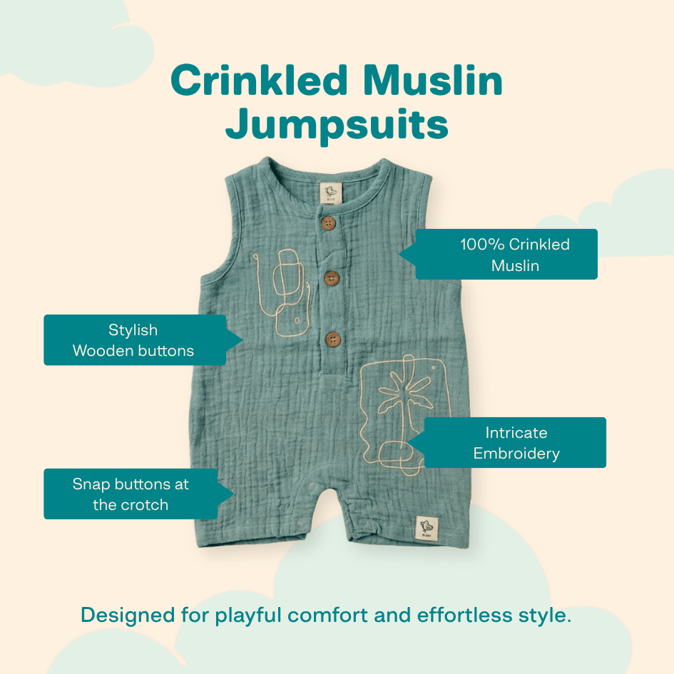 Palm Mist - Crinkled Muslin Jumpsuit