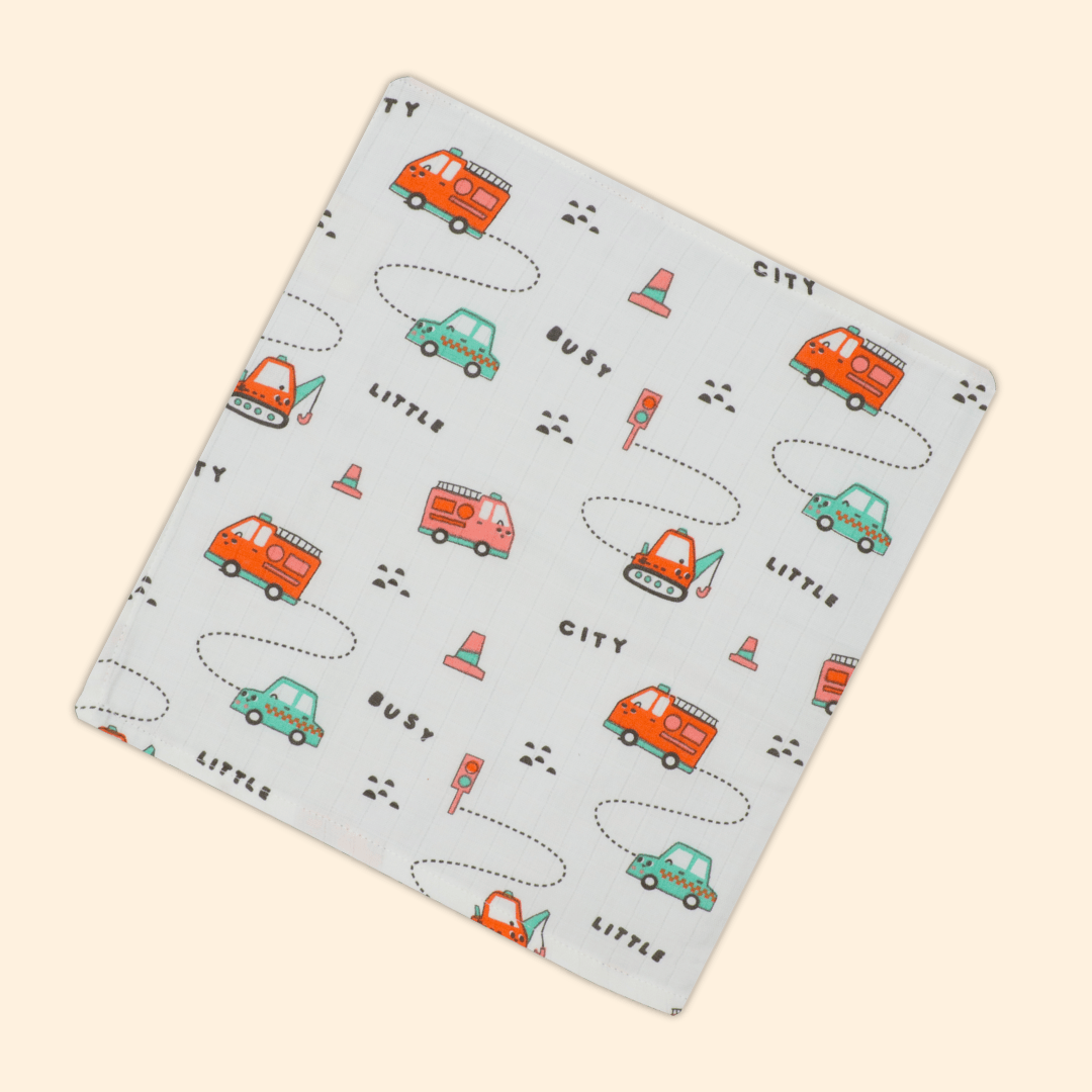 Muslin Organic Cotton Hankies Large for babies (Pack Of 4)