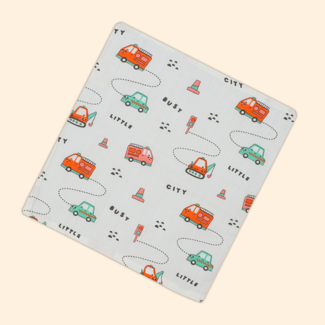 Muslin Organic Cotton Hankies Large for babies (Pack Of 4)