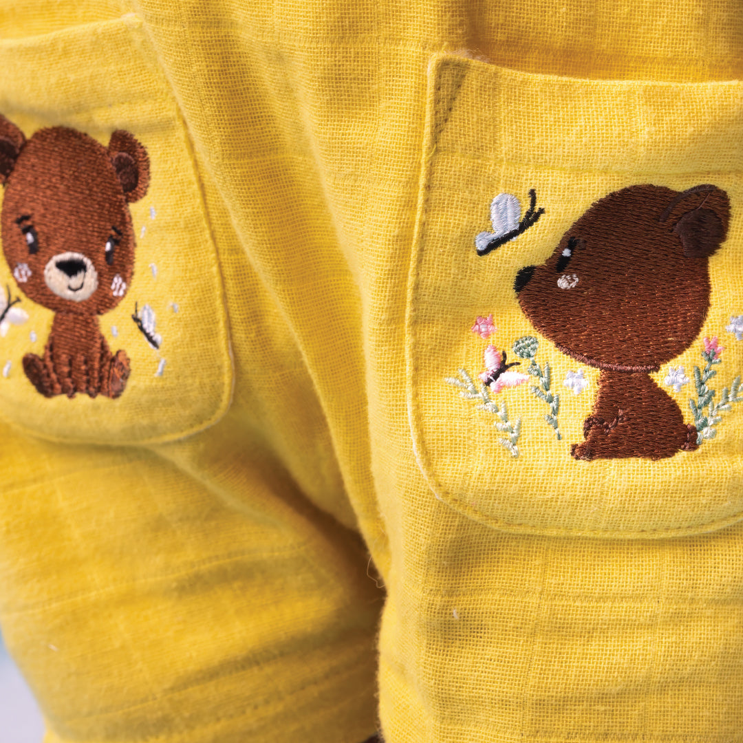 Muslin Frill Dungarees for Baby Girls