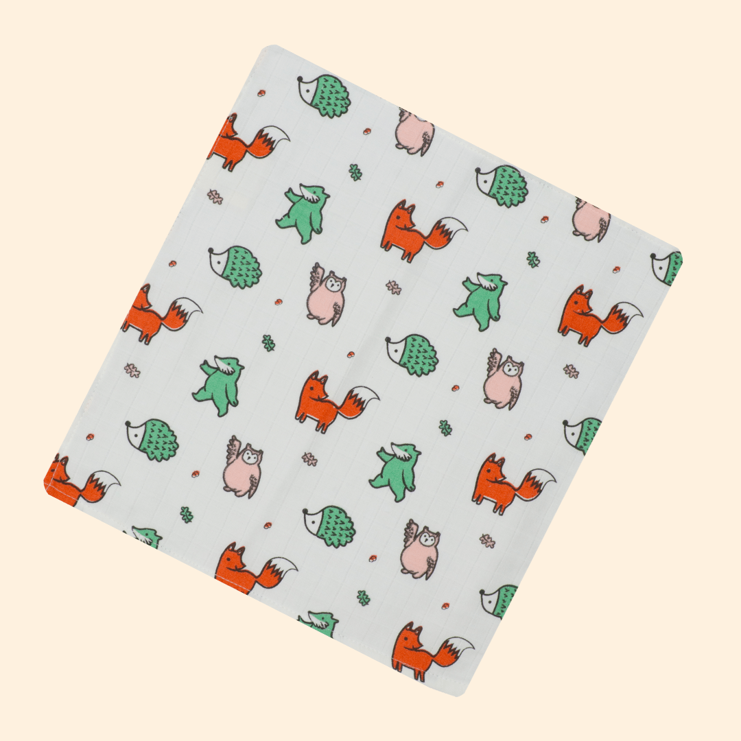 Muslin Organic Cotton Hankies Large for babies (Pack Of 4)