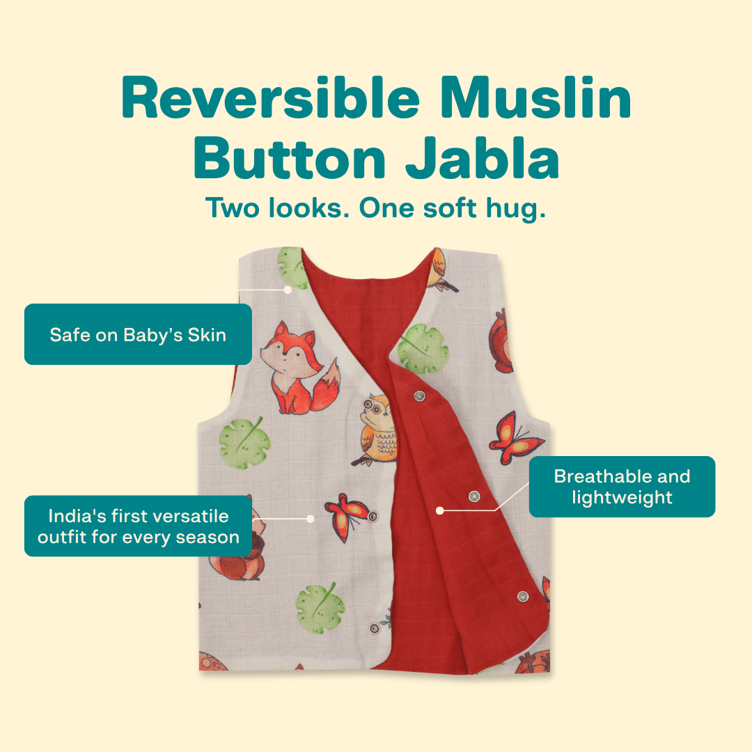 Bon Veggie - Reversible Muslin Jabla (Pack of 2)