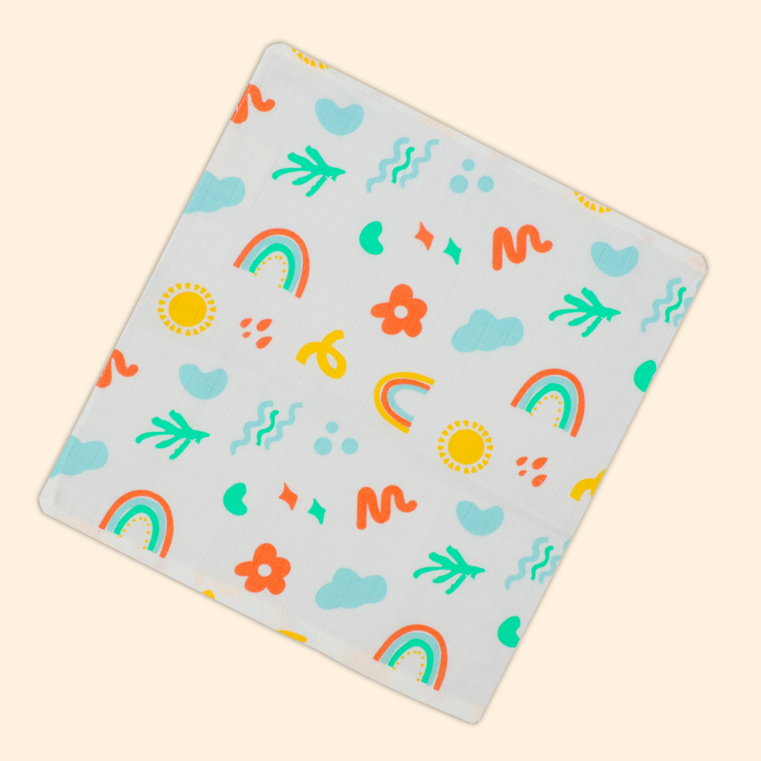 Muslin Organic Cotton Hankies Large for babies (Pack Of 4)