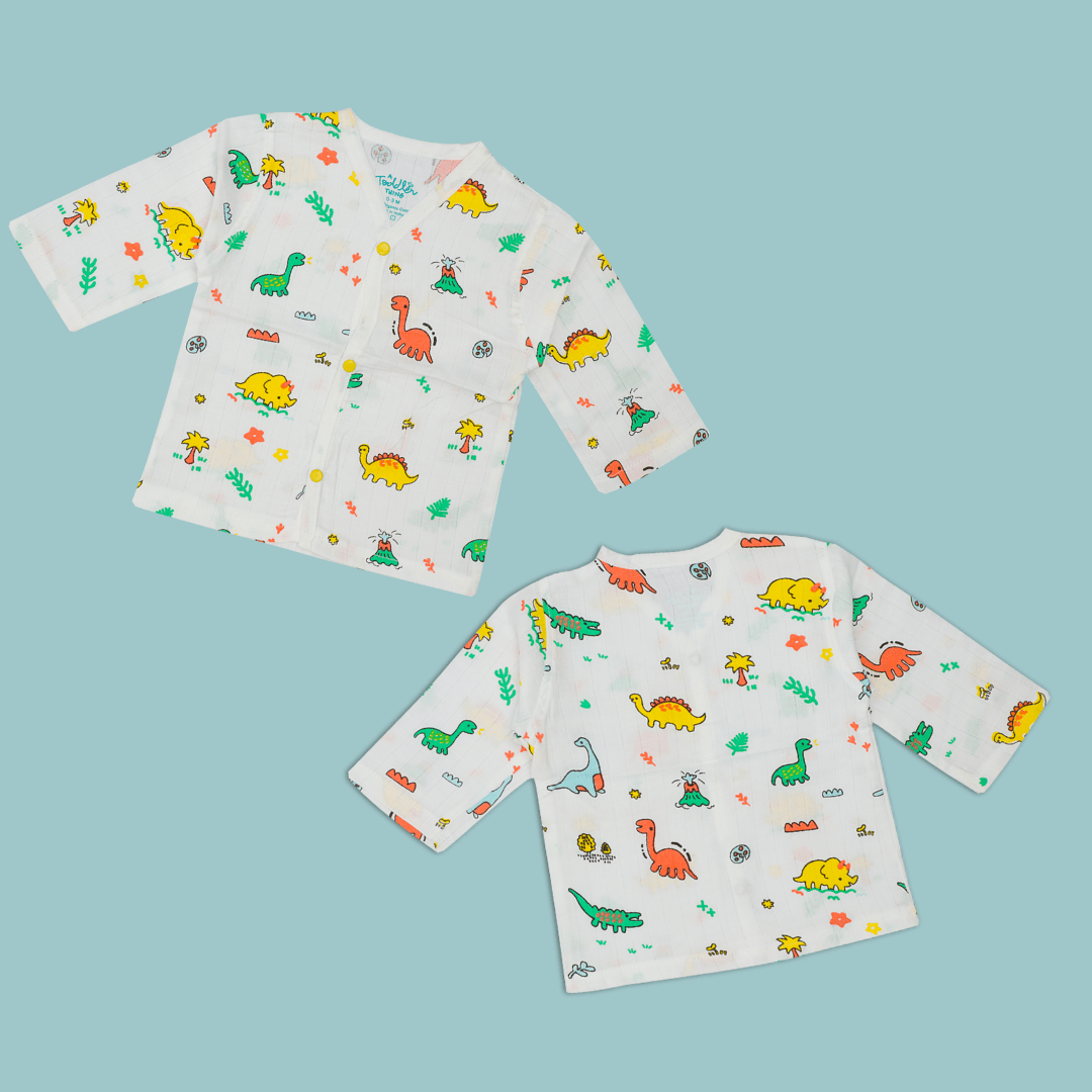 Muslin Full Sleeve Button Top Combo - Pack of 3