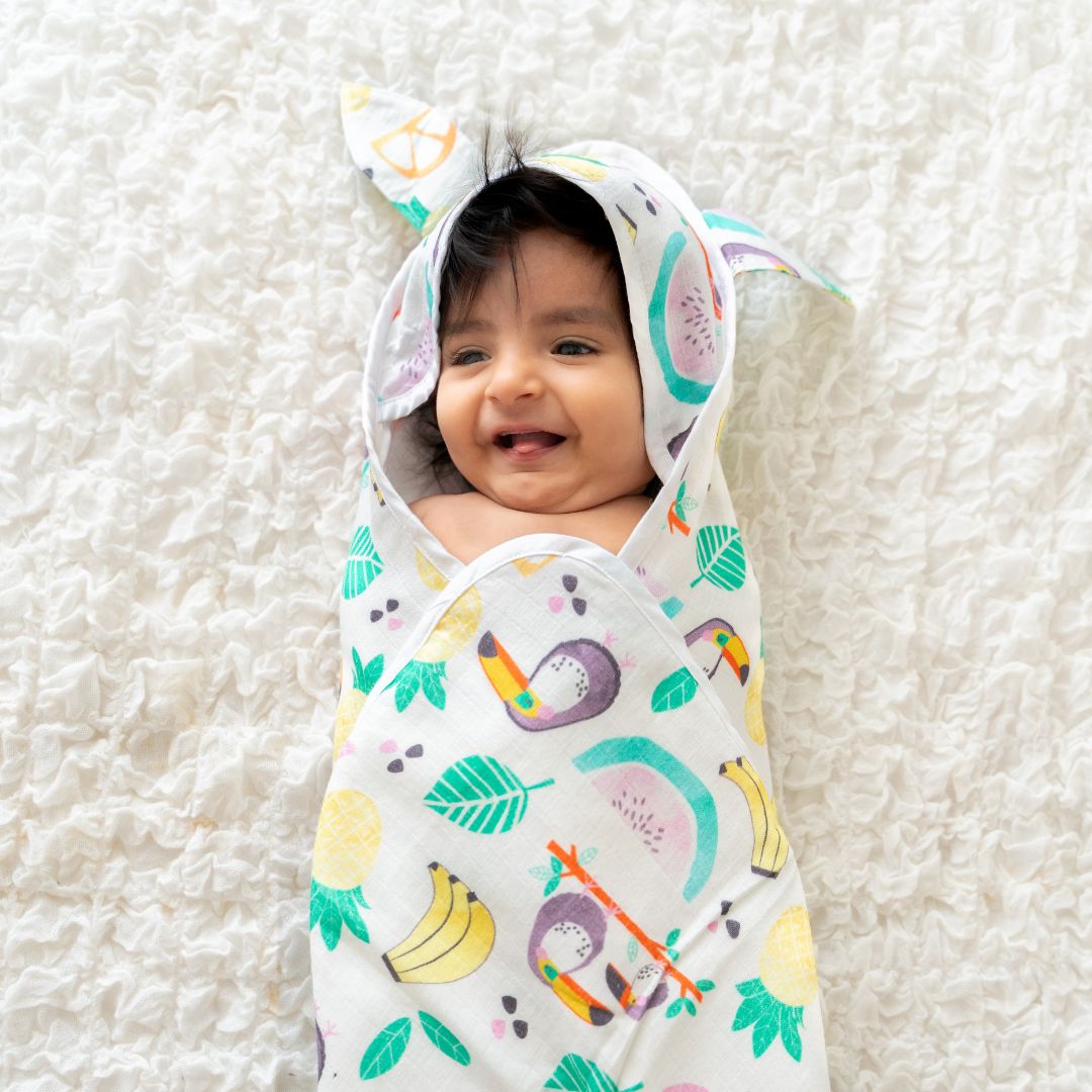 Zoodle Blocks - Muslin Hooded Towels for Babies and Kids