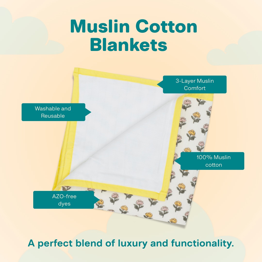 Petal Parade - Muslin 3 layer Blankets for babies