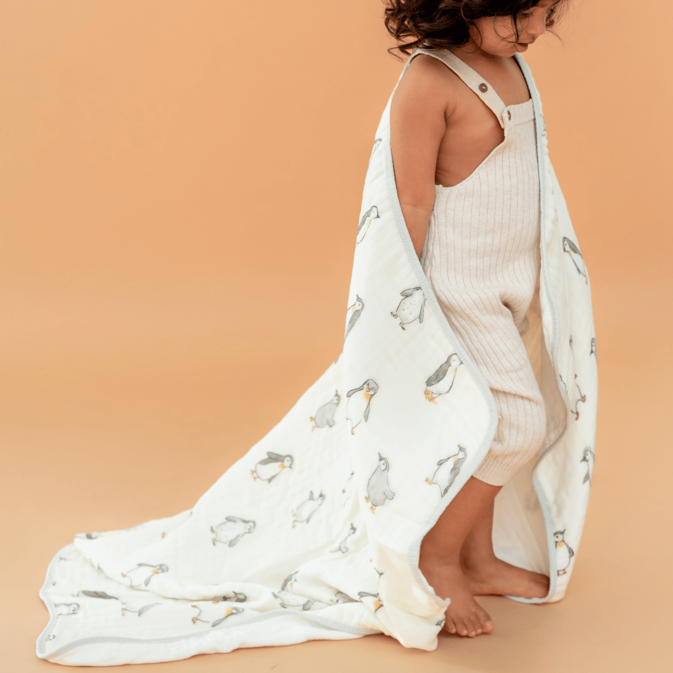 Happy Garden - Crinkled Muslin Bamboo Blanket