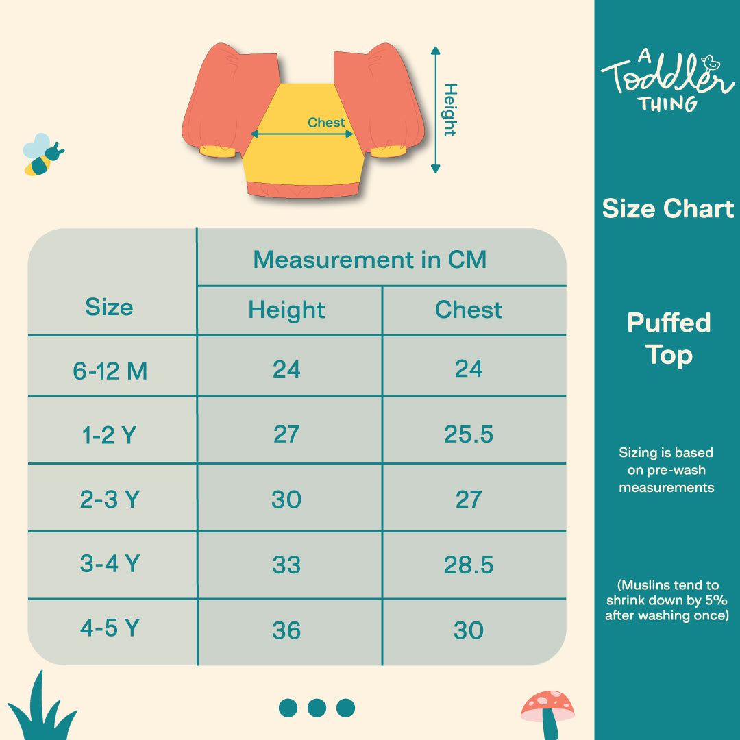 Puffed Co-ord sets for kids - Mustard