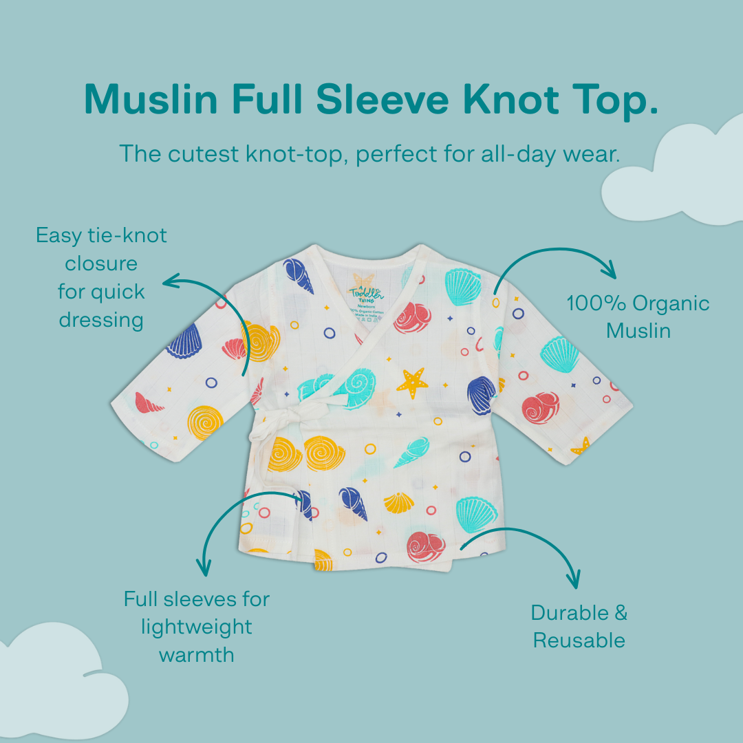 Muslin Full Sleeve Knot Top Combo - Pack of 3