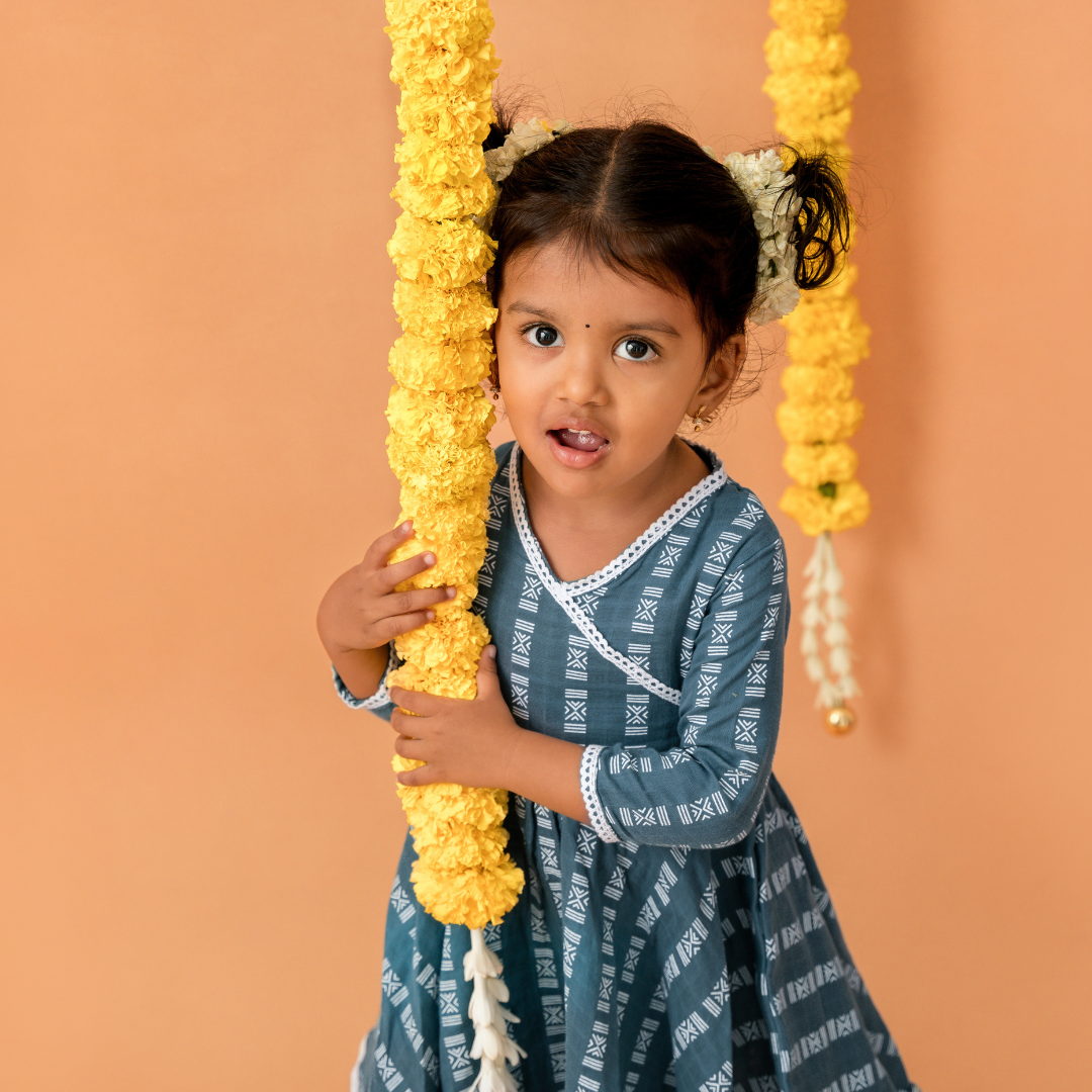 Thazhamboo - Full Sleeve Flared Kurta With Pant Set