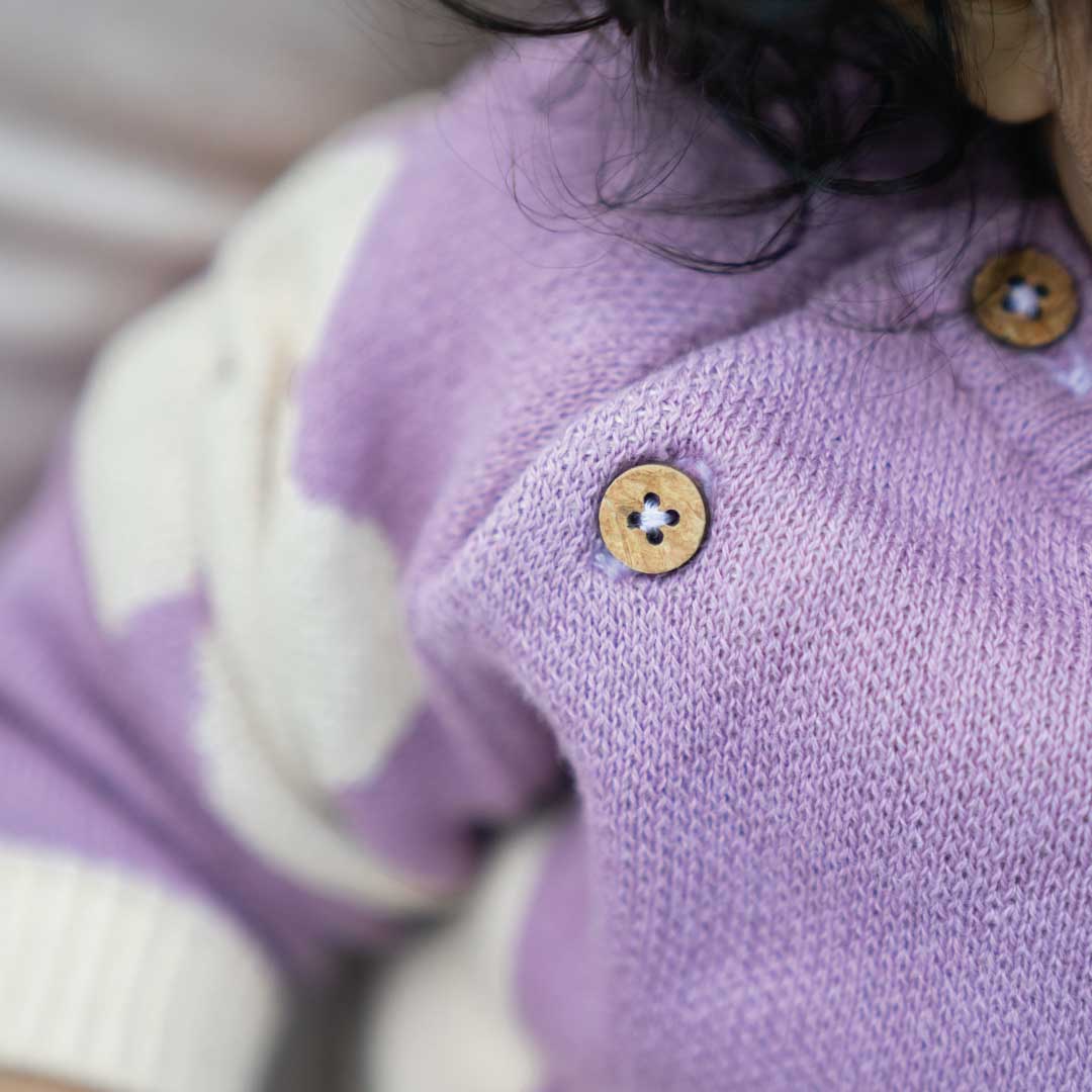 Petal White Full Sleeve Sweater For Newborn