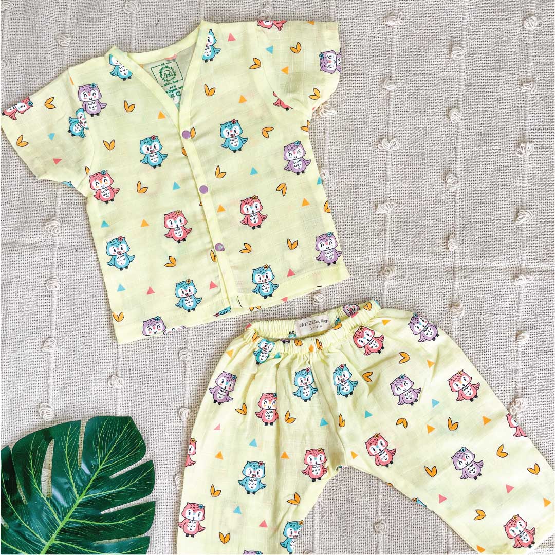 Happy Owl - Muslin Sleep Suit for babies and kids (Unisex)