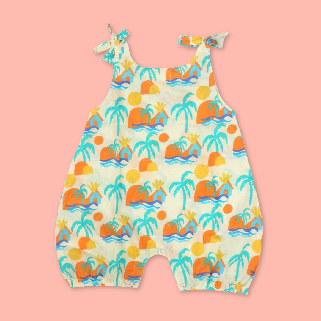 Lilsplash - Mulmul Cotton Knot Type Romper Pack of 2
