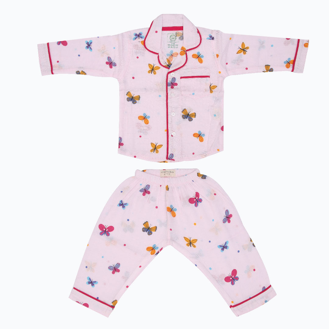 Butterflies - Muslin Full Sleeve Sleep Suit for babies and kids (Unisex)