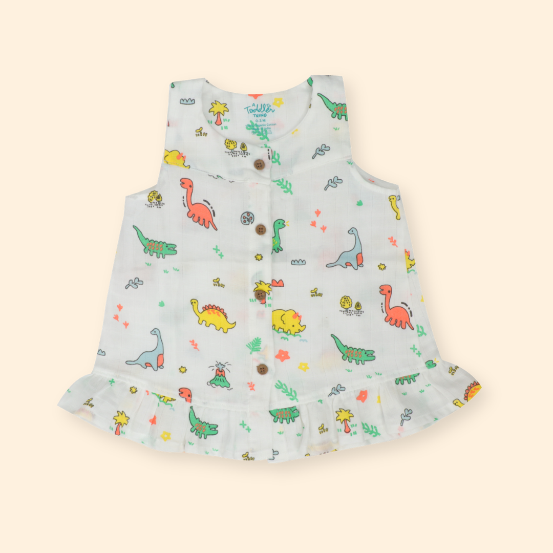 Hopstone - Muslin Sleeveless A-Line Frock (Pack of 2)