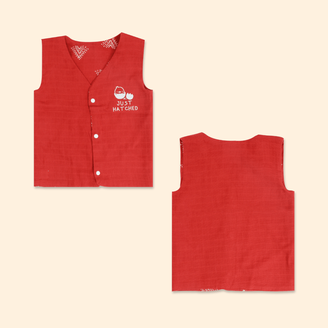 Ink n’ Tomato - Reversible Muslin Jabla (Pack of 2)