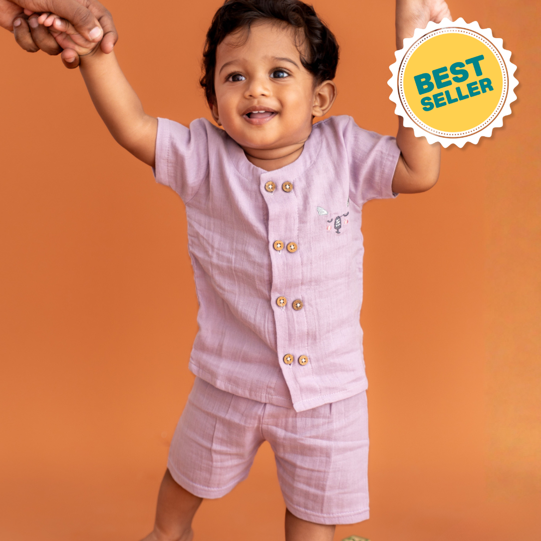 Lil Koala - Crinkled Muslin Co-ord Set