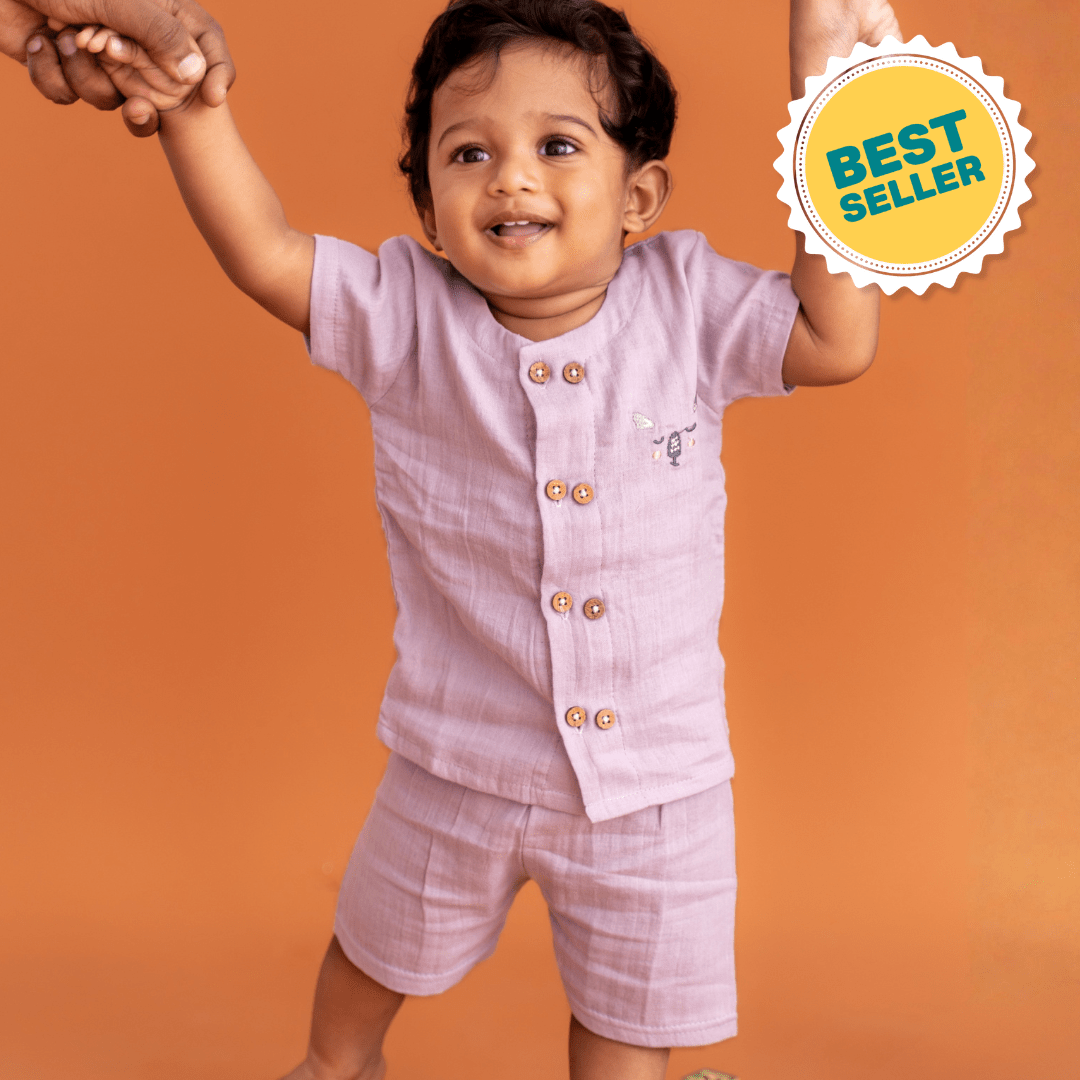 Lil Koala - Crinkled Muslin Co-ord Set