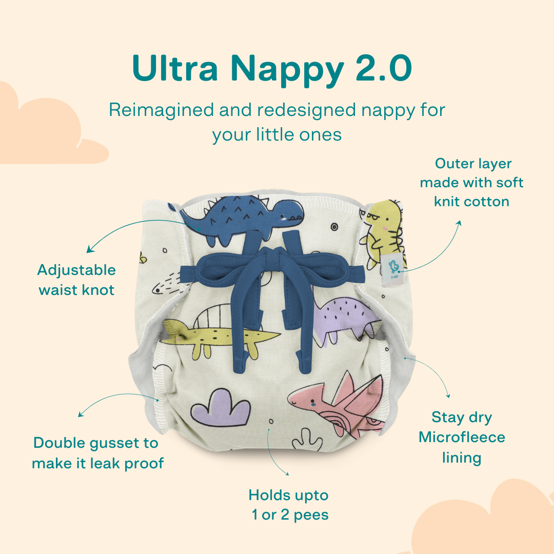 Deer-Saur - Ultra Nappies 2.0 (Pack of 3)