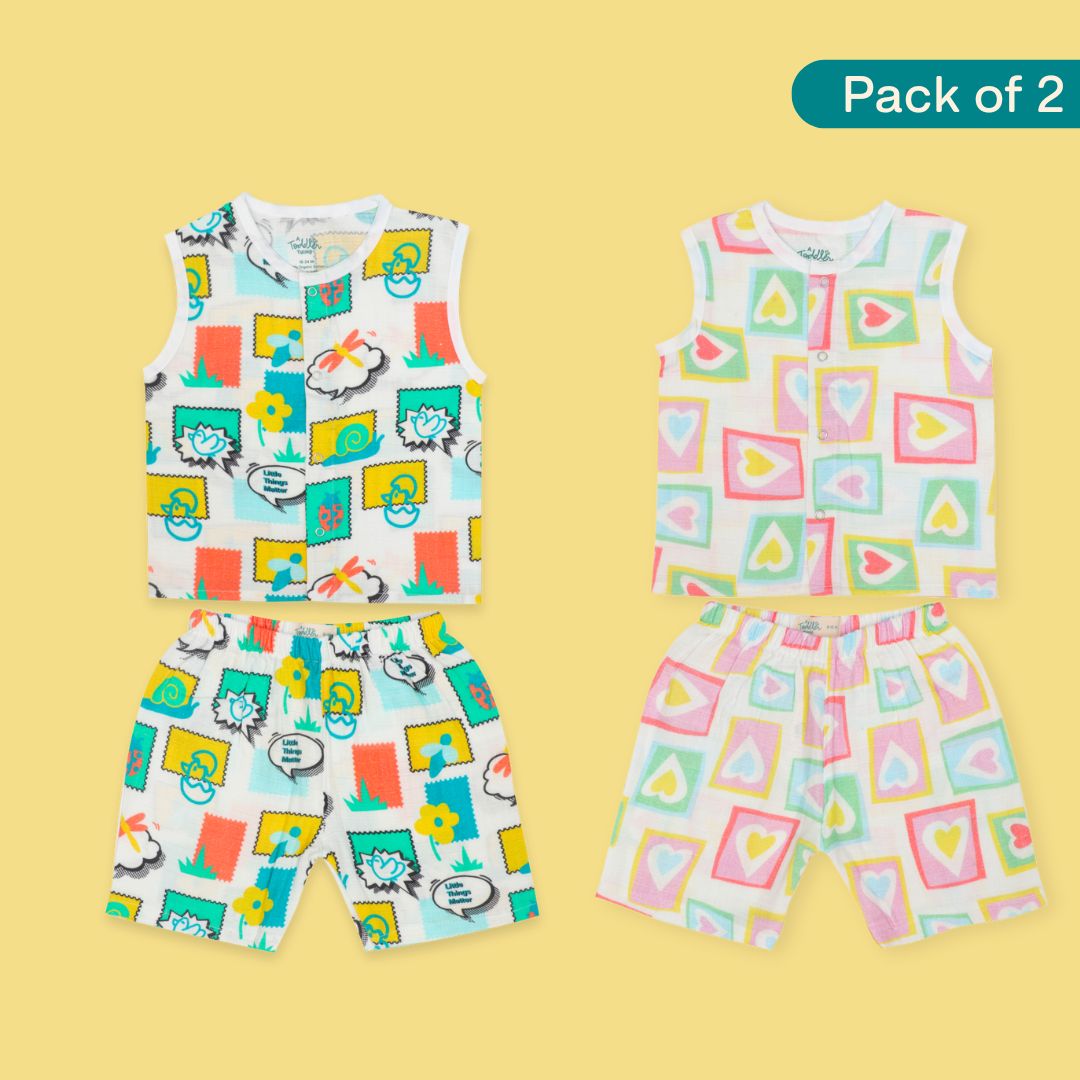 Boxed With Toddler Tales - Muslin Jabla and Shorts for Babies and Toddlers - Pack of 2