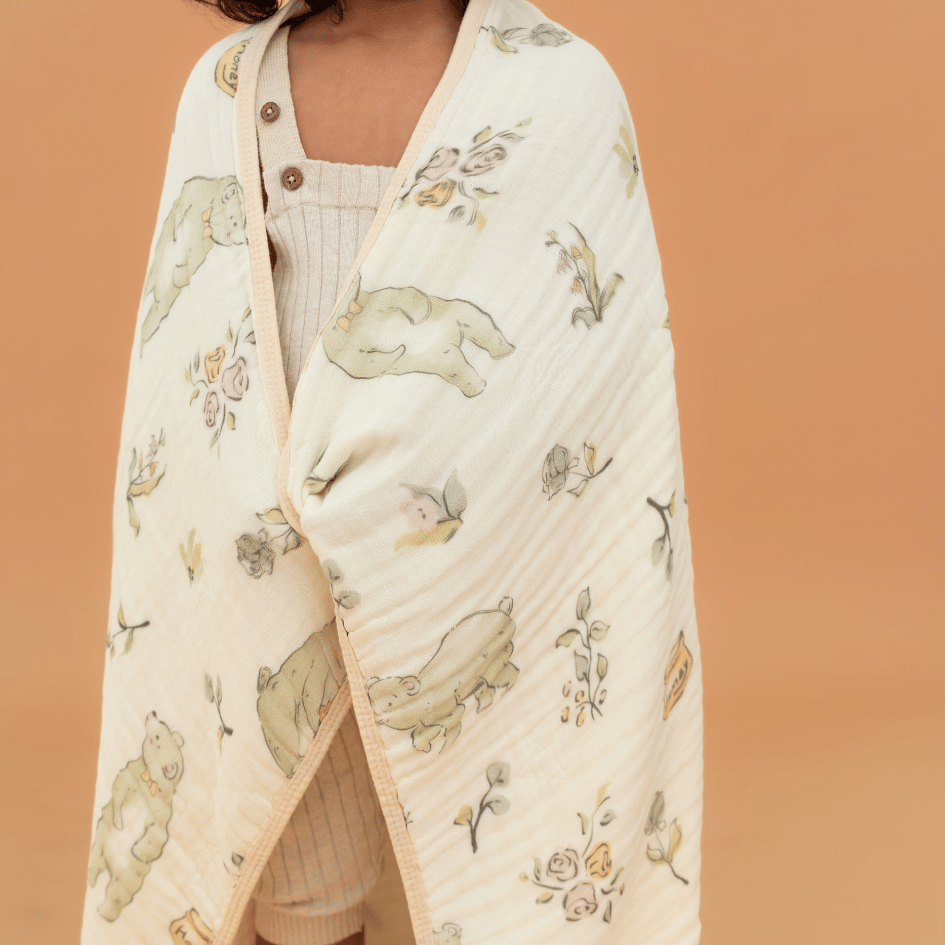 Happy Garden - Crinkled Muslin Bamboo Blanket