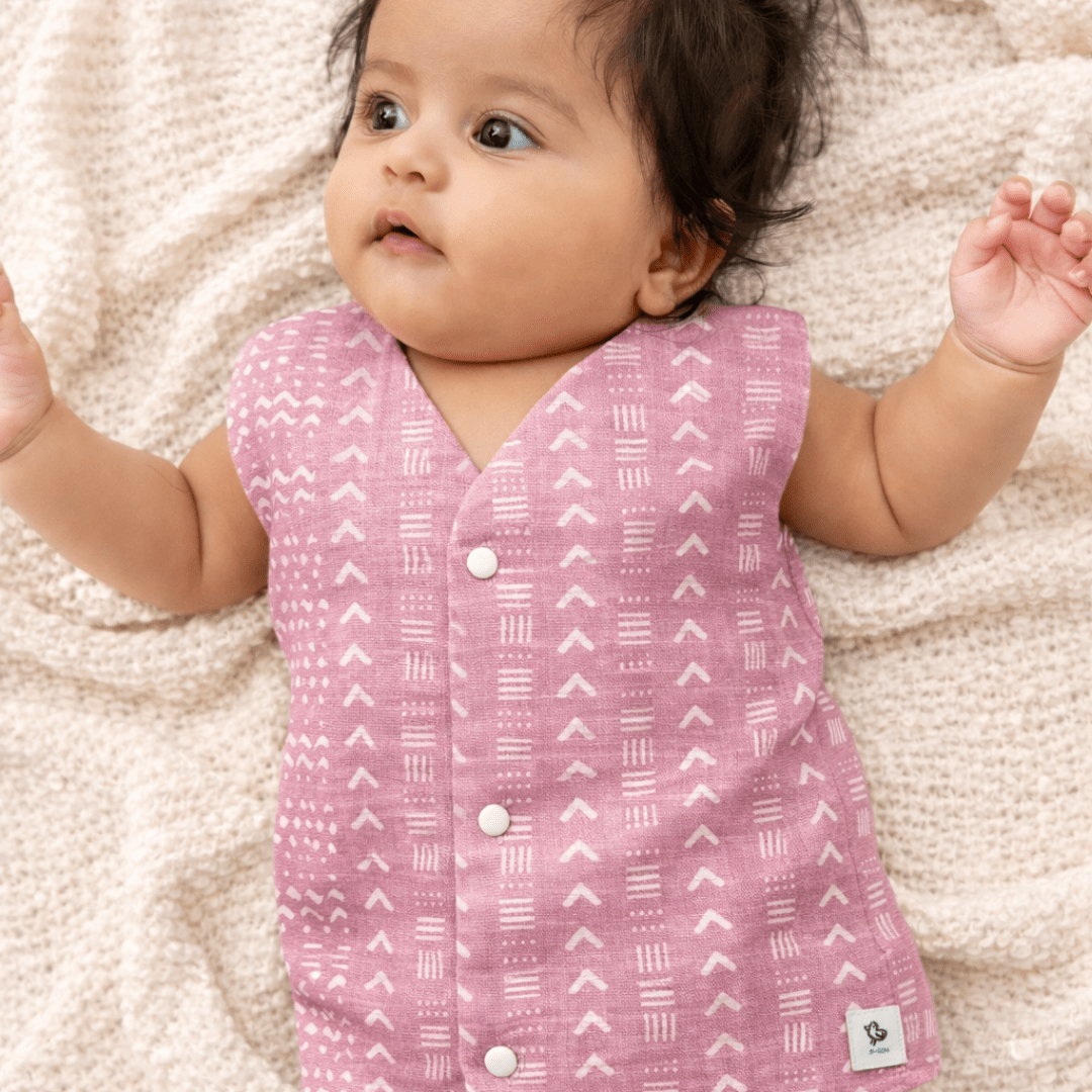 Ink n’ Tomato - Reversible Muslin Jabla (Pack of 2)