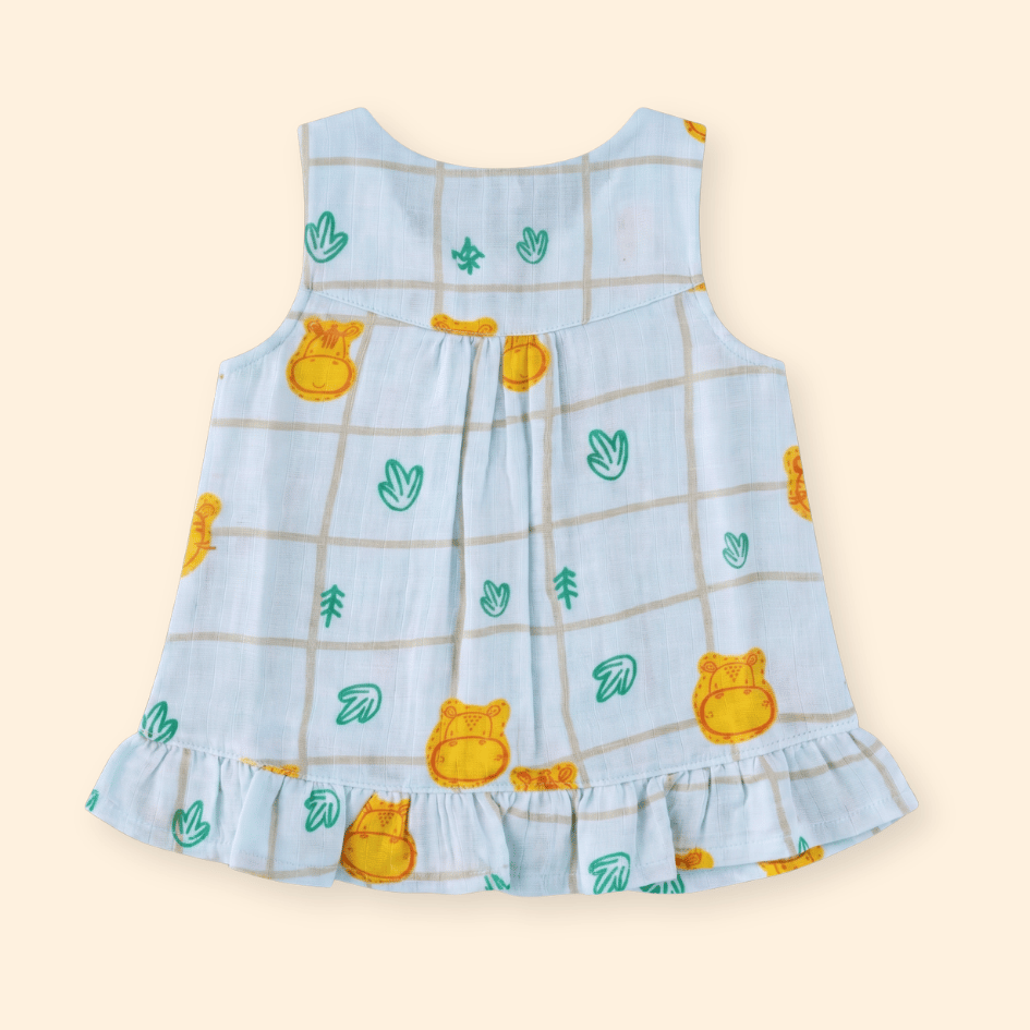 Sugar Stone - Muslin Sleeveless A-Line Frock (Pack of 2)