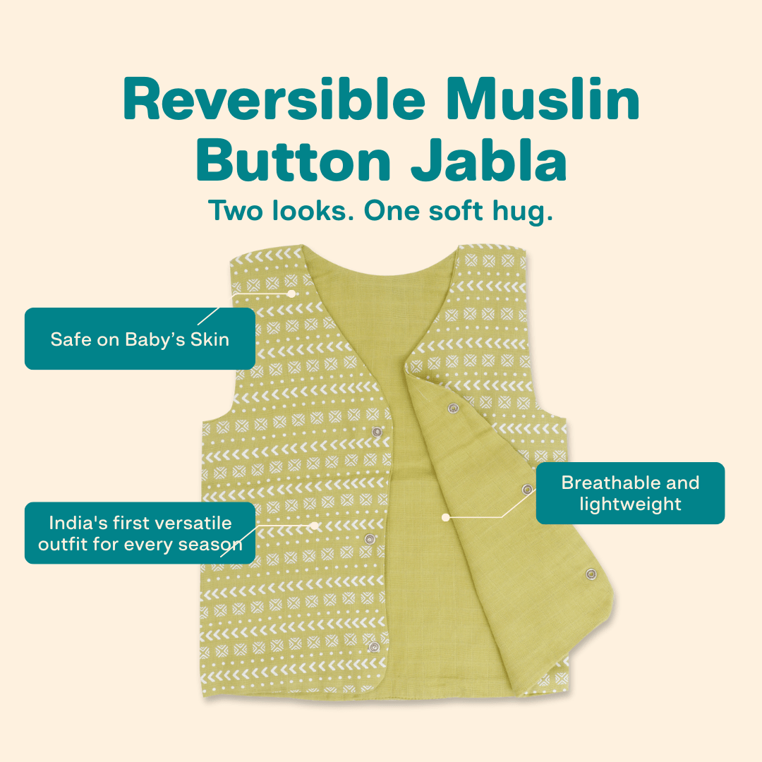 Ink n’ Tomato - Reversible Muslin Jabla (Pack of 2)