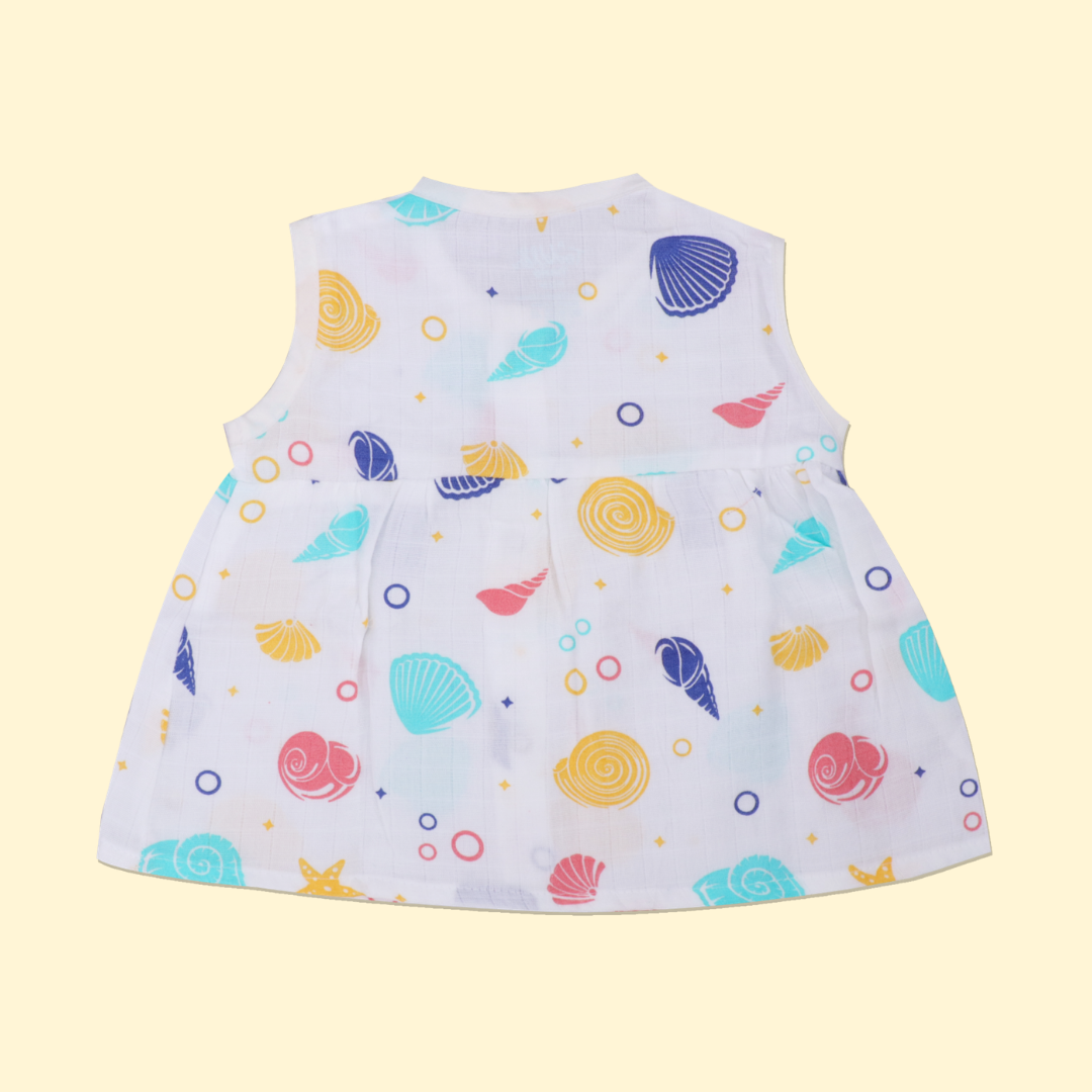 Shell Hopper - Muslin Sleeveless Frock - Pack of 2