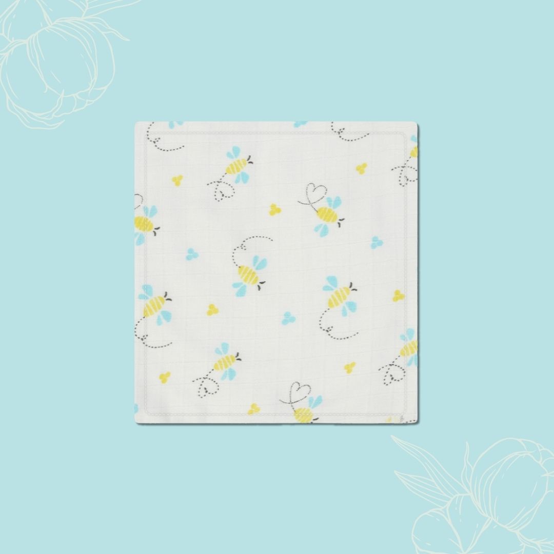 Muslin Organic Cotton Hankies Large for babies (Pack Of 4)