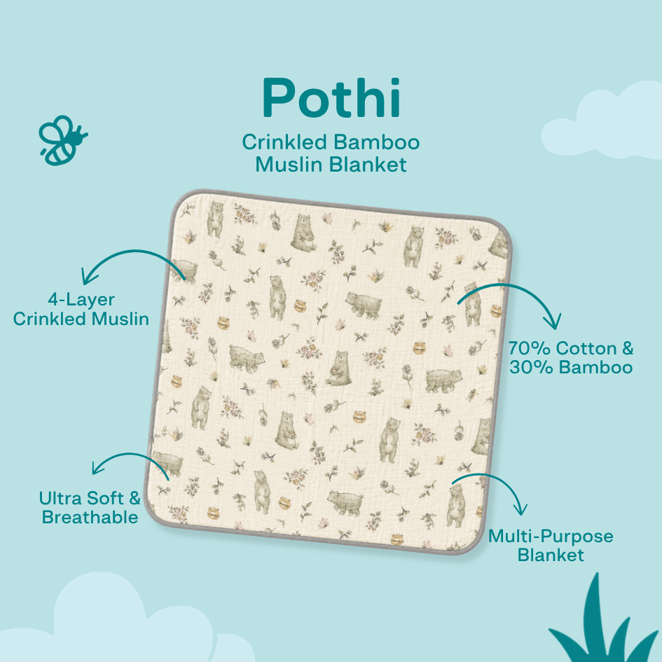 Happy Garden - Crinkled Muslin Bamboo Blanket