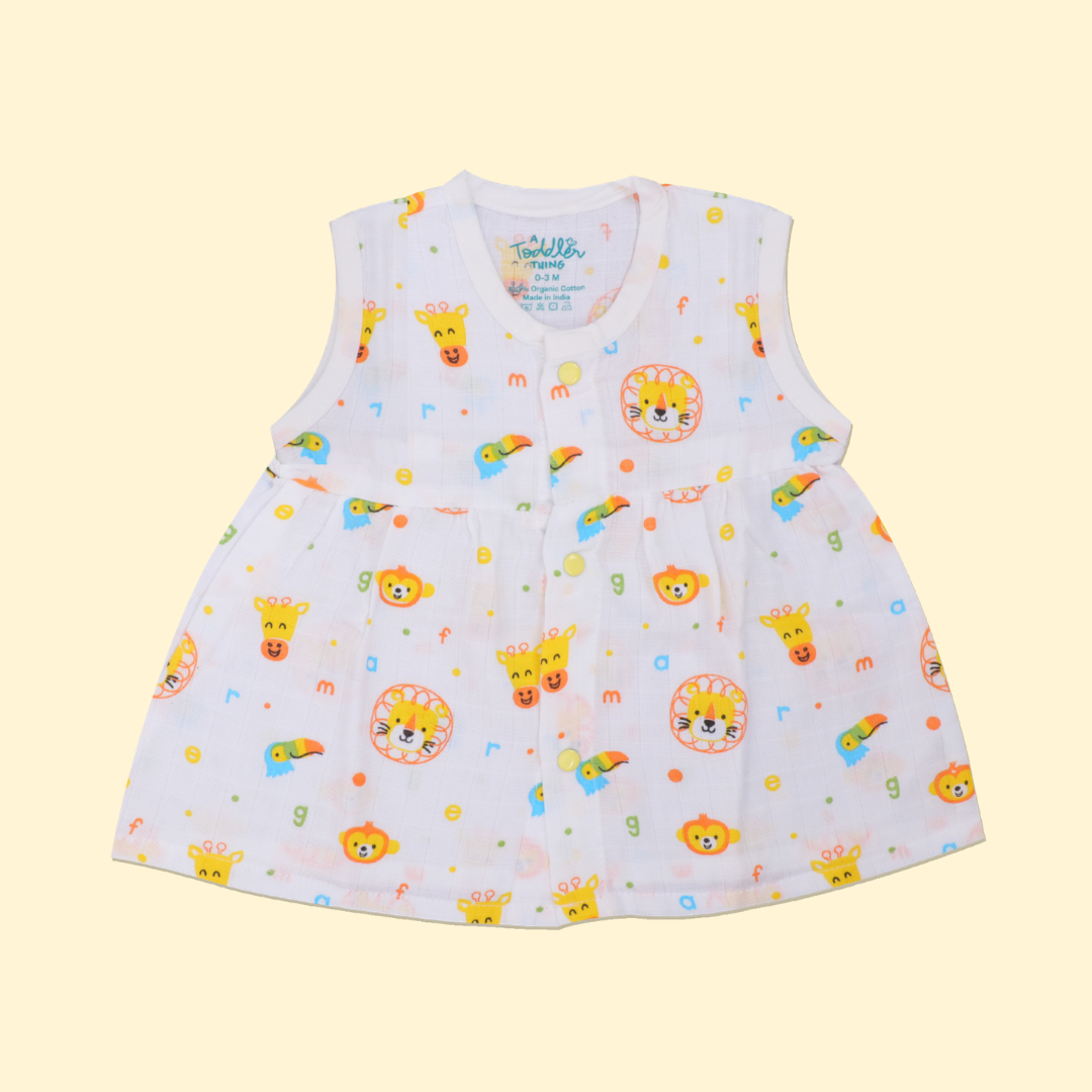 Shell Hopper - Muslin Sleeveless Frock - Pack of 2