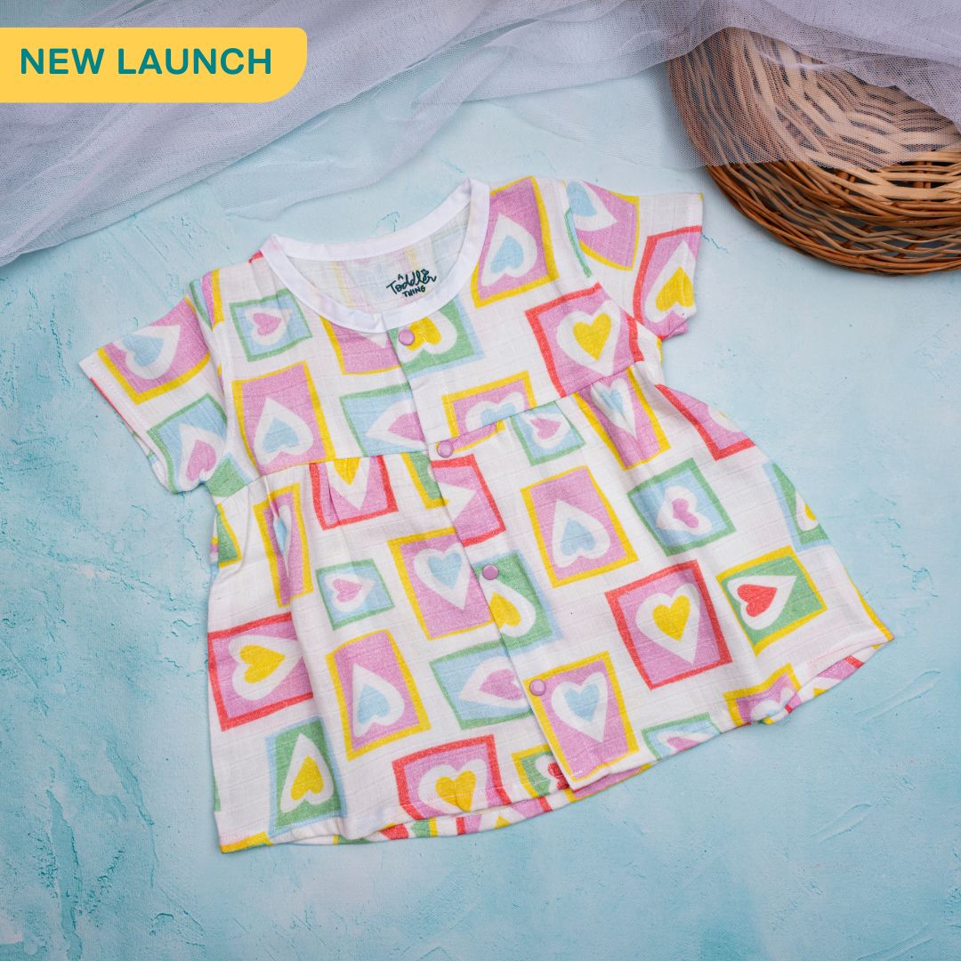 Flora Pixels - Muslin Button Frock