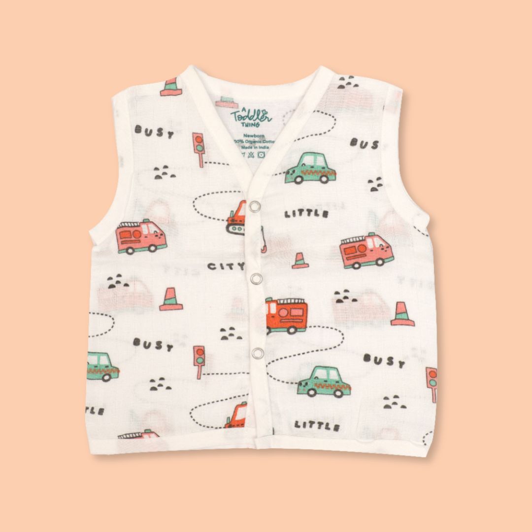 Traffic Town - Muslin Jabla and Shorts for Babies and Toddlers