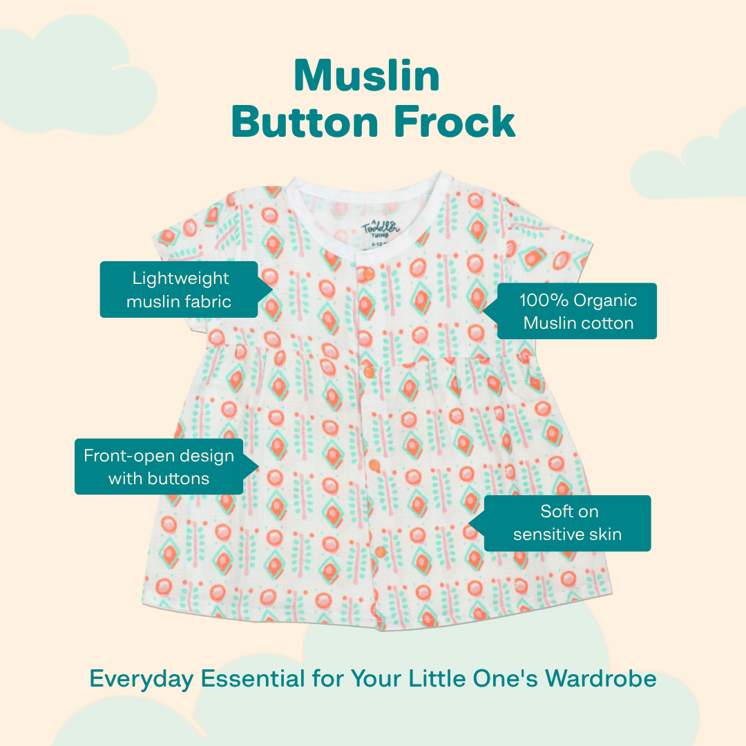 Jungkat - Muslin Button Frock - Pack of 2