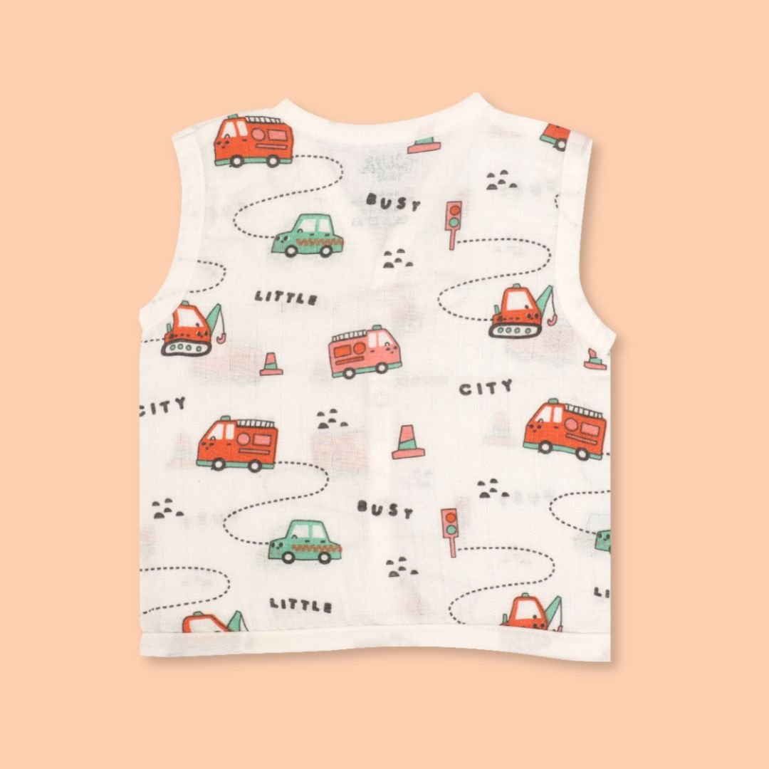 Woody & Wheels - Muslin Jabla and Shorts for Babies and Toddlers - Pack of 2