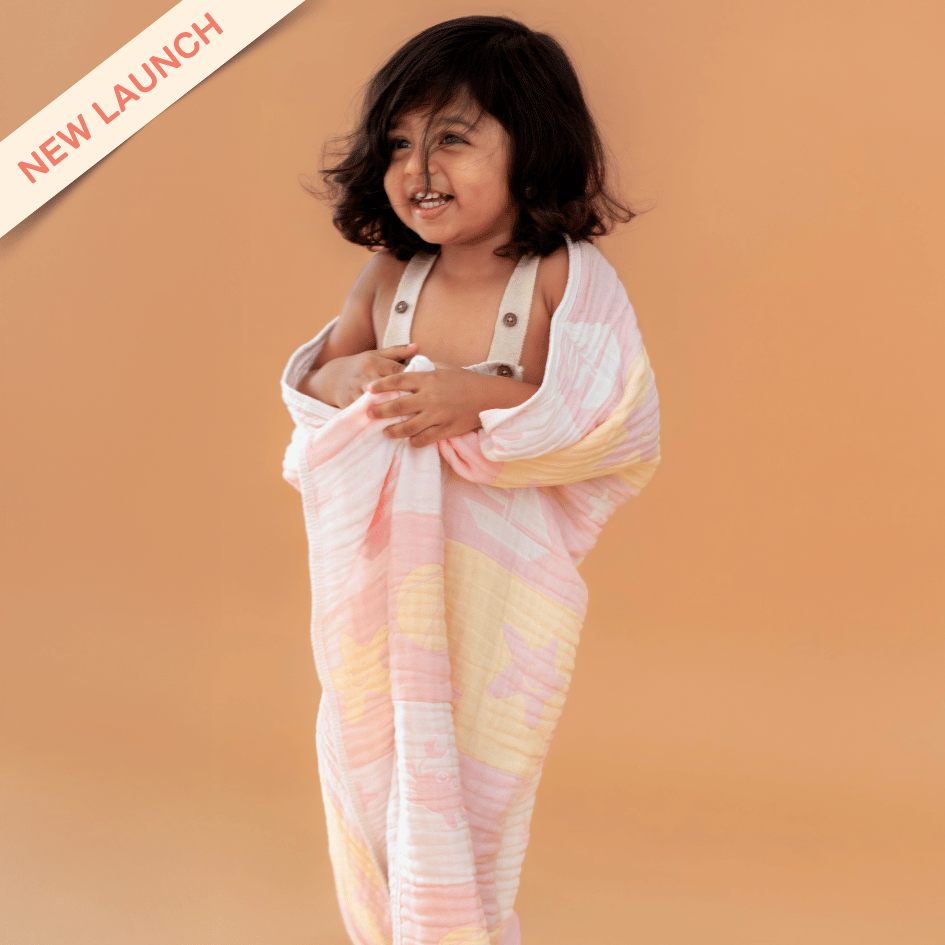 Happy Garden - Crinkled Muslin Bamboo Blanket