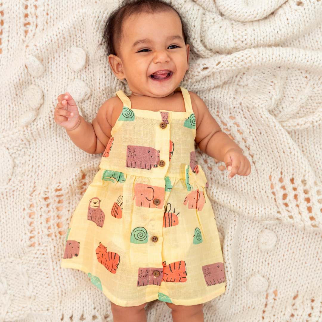 Trek Time - Muslin Shoulder Strap Frock (Pack of 2)